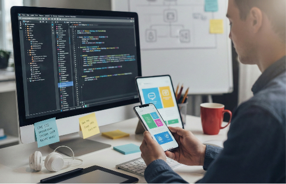 Mobile app development services for iOS and Android using Flutter React Native and Swift